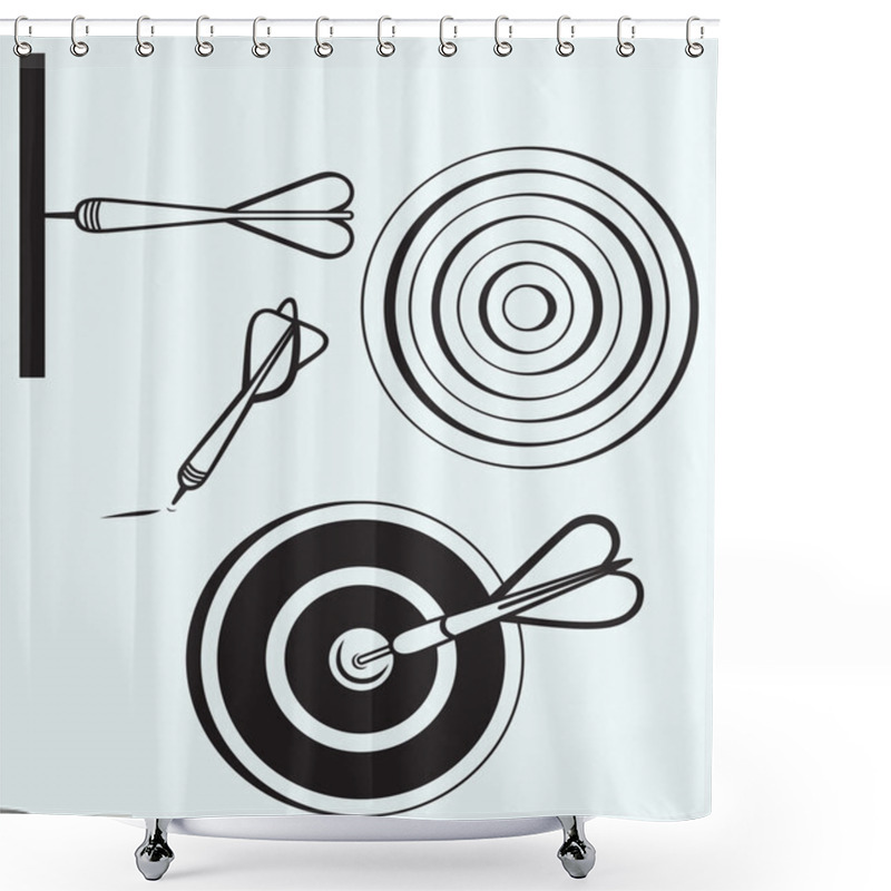 Personality  Dart On Target Shower Curtains