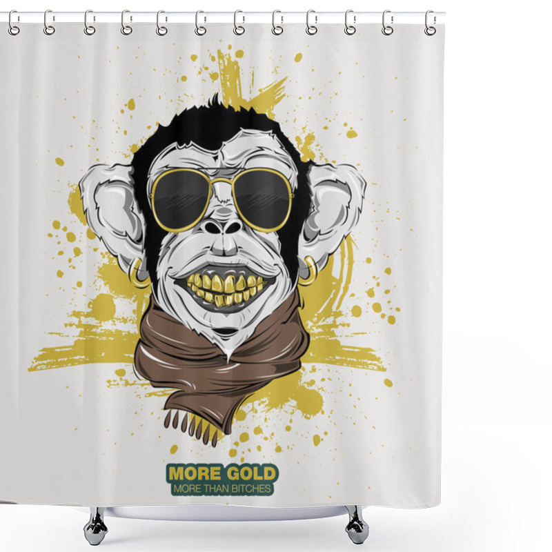 Personality  SWAG Monkey With Scarf Shower Curtains