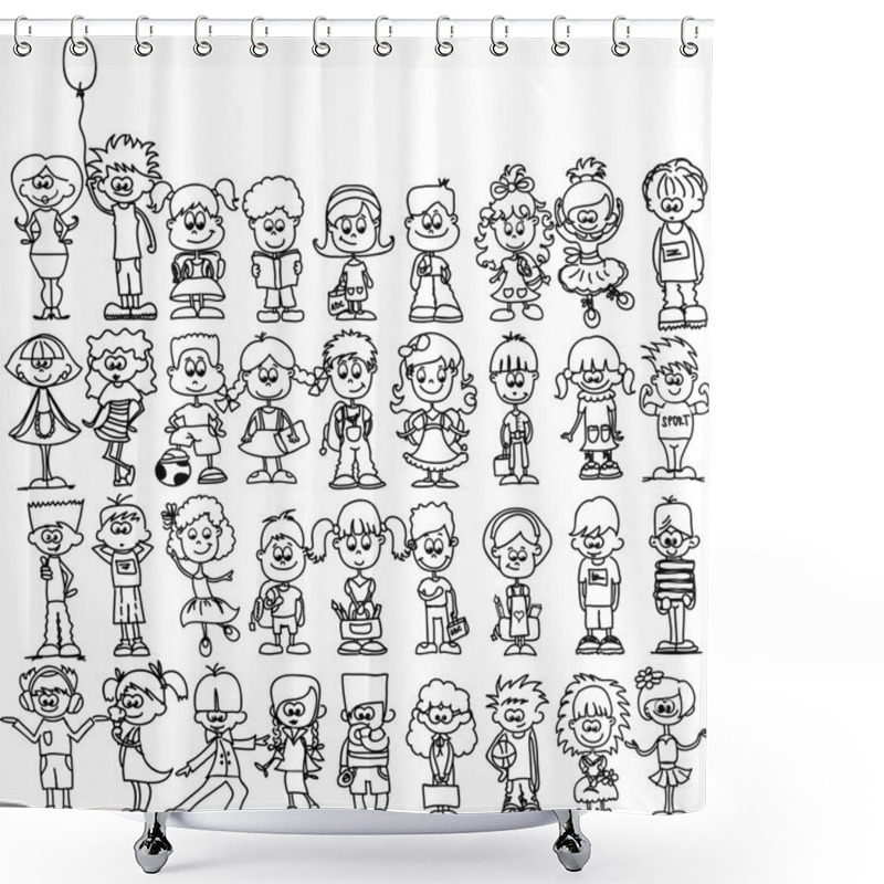 Personality  Cute Happy Cartoon Kids Shower Curtains