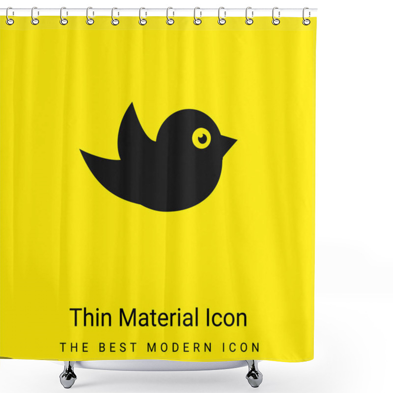 Personality  Black Bird Minimal Bright Yellow Material Icon Shower Curtains