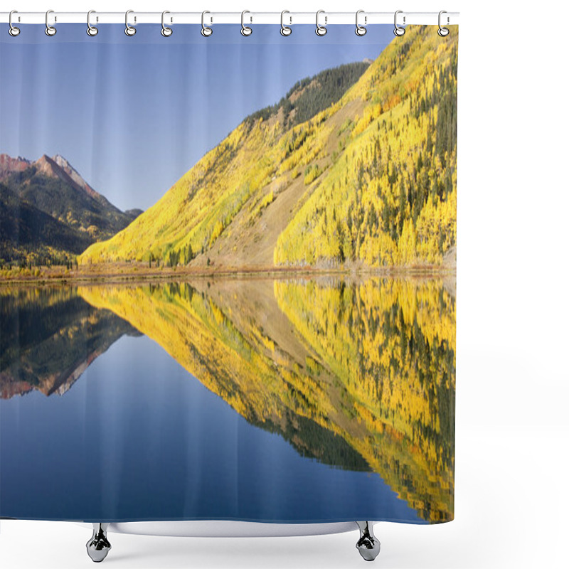 Personality  Golden Mountain Reflections Shower Curtains