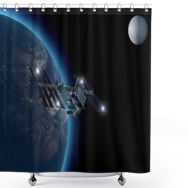 Personality  International Space Station In Orbit Around The Earth. Shower Curtains