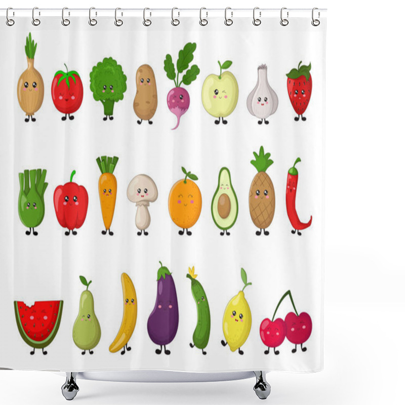 Personality  Kawaii Food Collection Shower Curtains