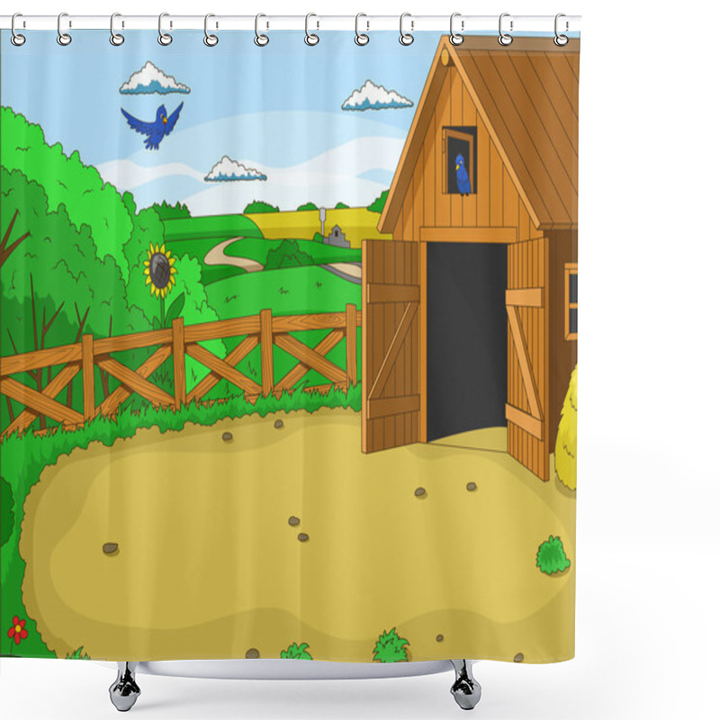 Personality  Farm Cartoon Educational Illustration Shower Curtains