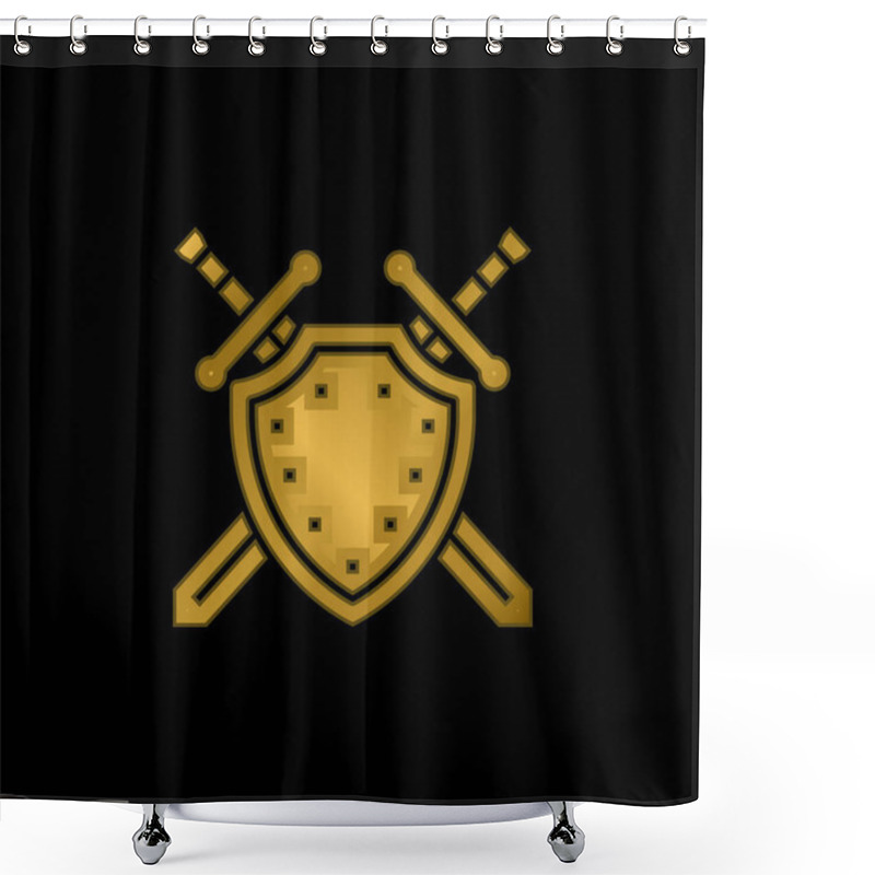 Personality  Antivirus Gold Plated Metalic Icon Or Logo Vector Shower Curtains