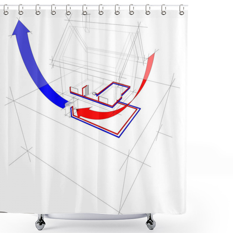 Personality  Air Source Heat Pump Diagram Shower Curtains