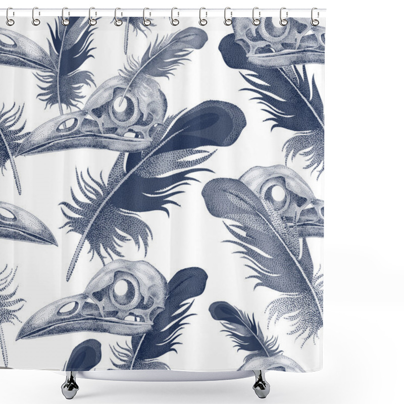 Personality  Seamless Background With Skulls. Shower Curtains