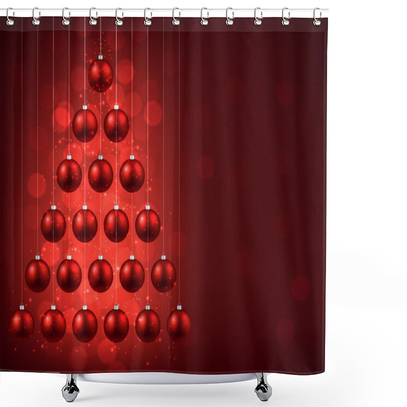 Personality  Christmas Red Balls Shower Curtains