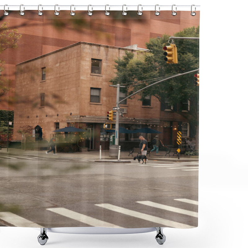 Personality  NEW YORK, USA - OCTOBER 11, 2022: People Walking On Urban Street At Daytime In Manhattan  Shower Curtains