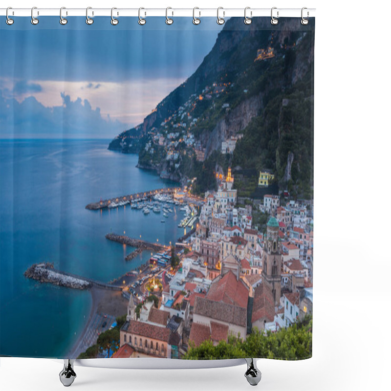 Personality  Picturesque Cityscape Of Amalfi Shower Curtains