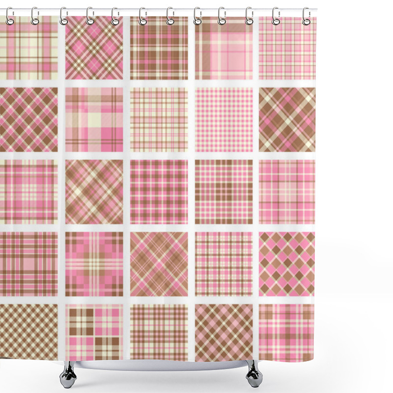 Personality  Big Plaid Pattern Set Shower Curtains