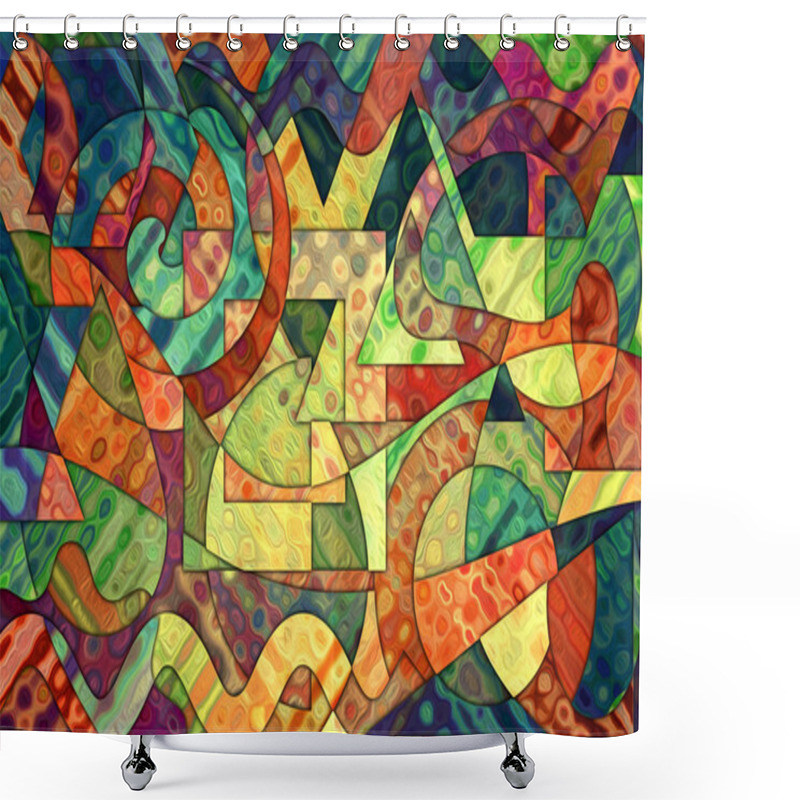 Personality  Cubist Abstract Background Shower Curtains