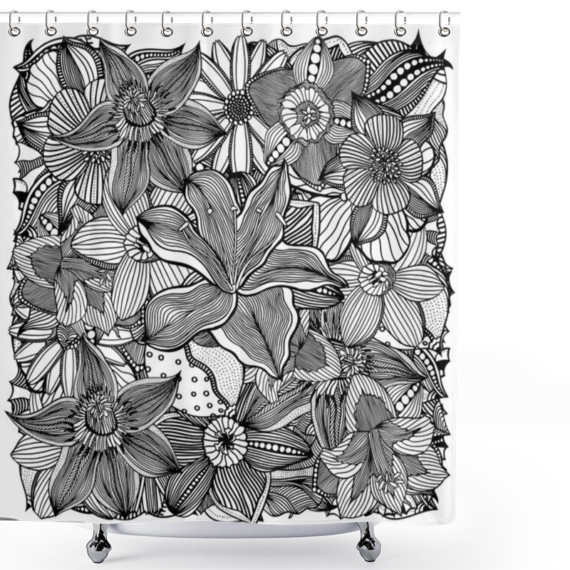 Personality  Floral Art Vector Illustration Shower Curtains