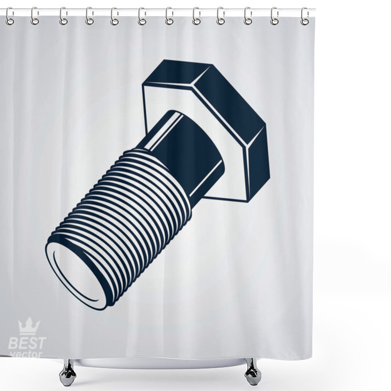 Personality  3d Vector Classic Bolt. Detailed Graphic Industry Element - Scre Shower Curtains