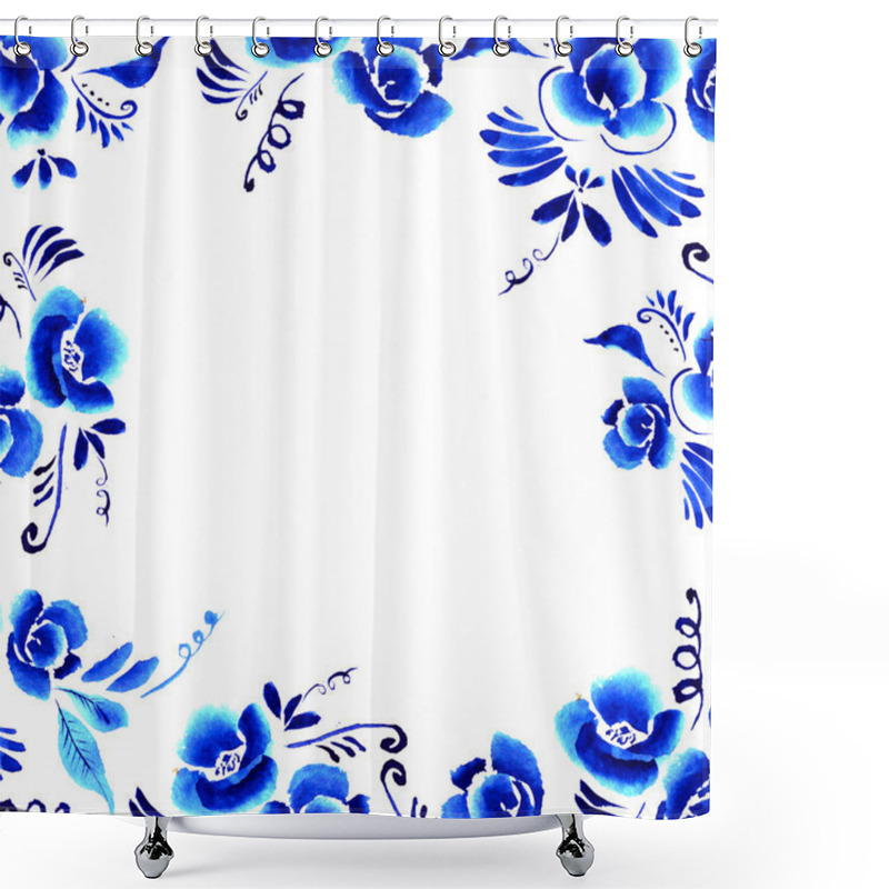 Personality  Folk Floral Background Shower Curtains