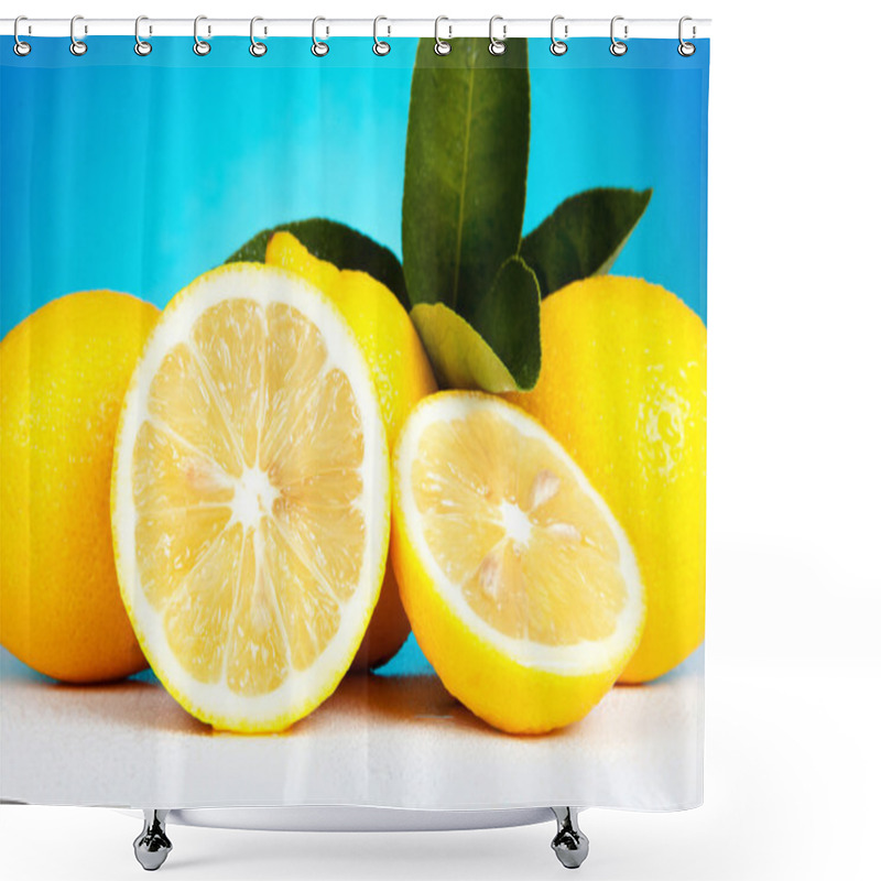 Personality  Lemons With Leaves Shower Curtains