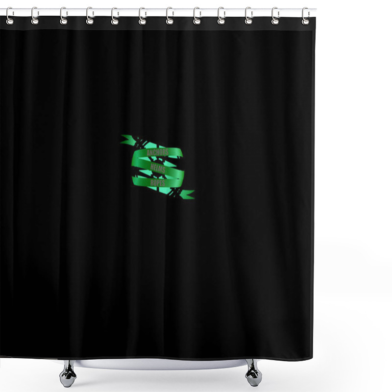 Personality  Set Of Anchors, Rudders Icons, And Ropes. Vector Illustration. Shower Curtains