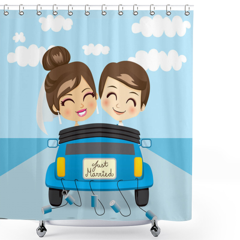 Personality  Just Married Trip Shower Curtains