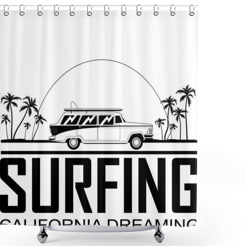 Personality  Retro Surfboard  Car  Shower Curtains