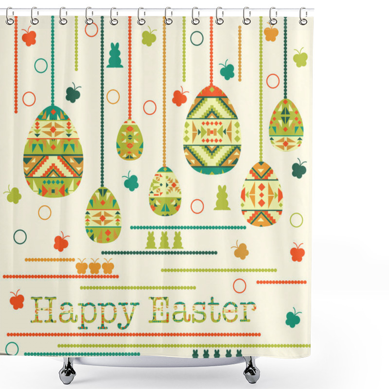 Personality  Modern Easter Background, Happy Easter Card Shower Curtains