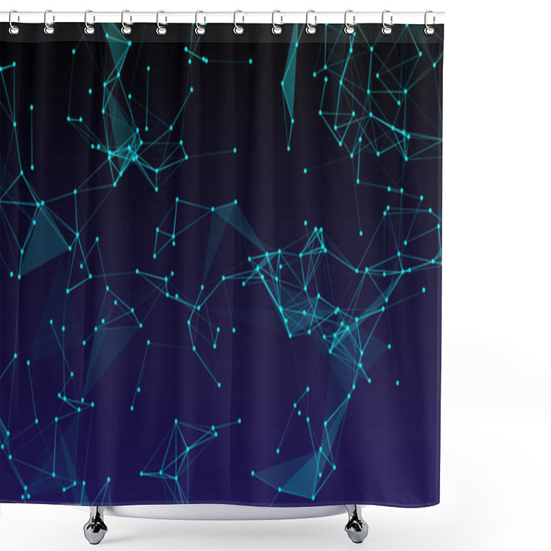 Personality  Abstract Background. .Connecting Dots And Lines. Plexus Effect Shower Curtains