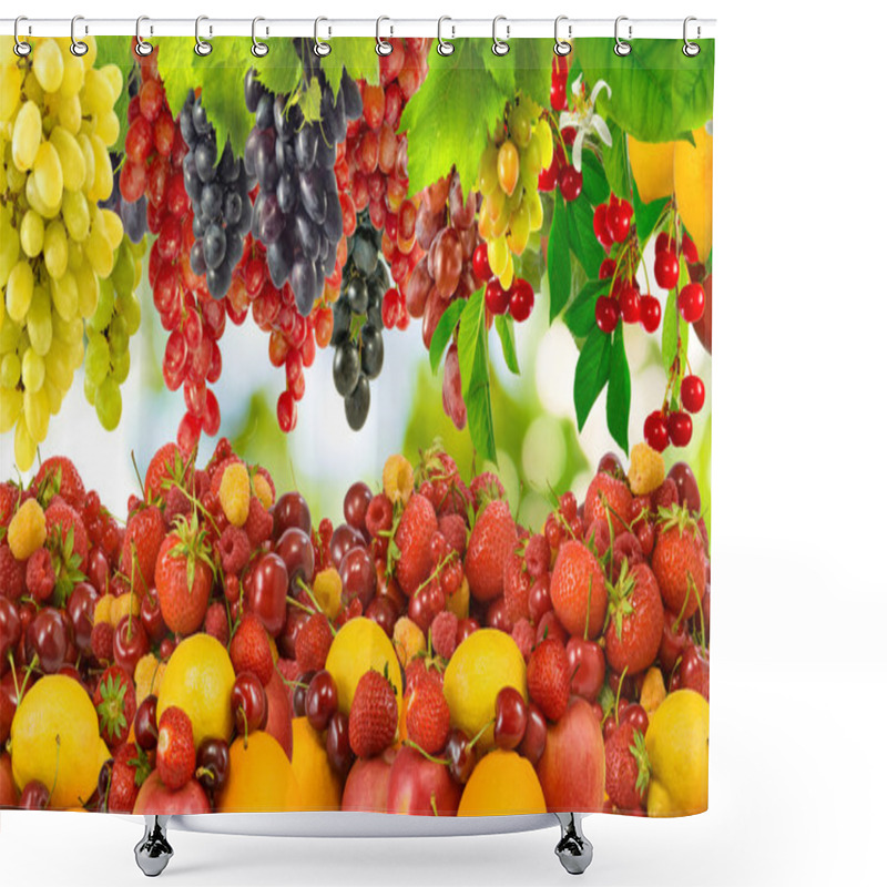 Personality  Many Ripe Berries And Fruit Shower Curtains