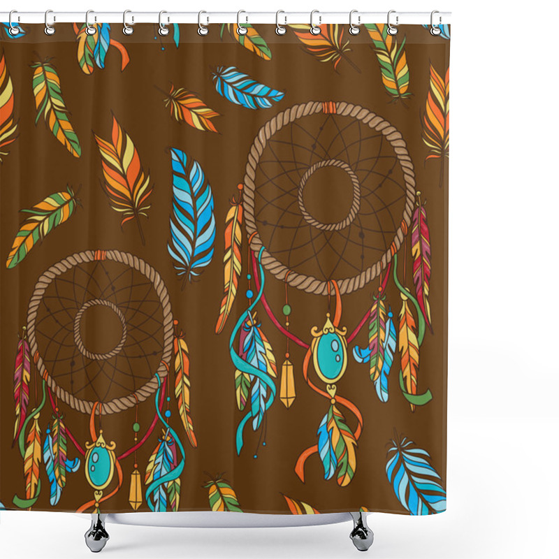 Personality  Dream Catchers Seamless Pattern Shower Curtains