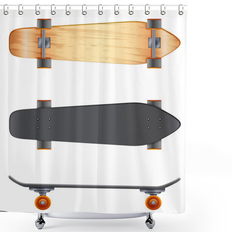 Personality  Wooden Skateboards Shower Curtains