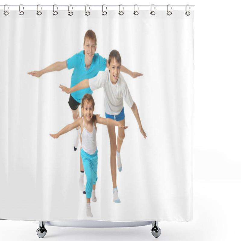 Personality  Exercising Children Shower Curtains