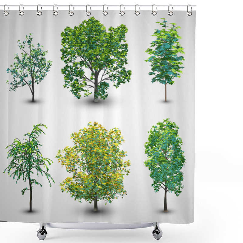 Personality  Trees Set Shower Curtains