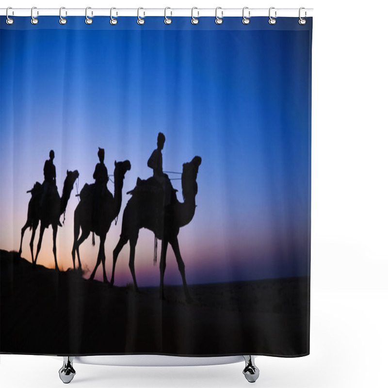 Personality  Men Riding Camels Through Desert Shower Curtains