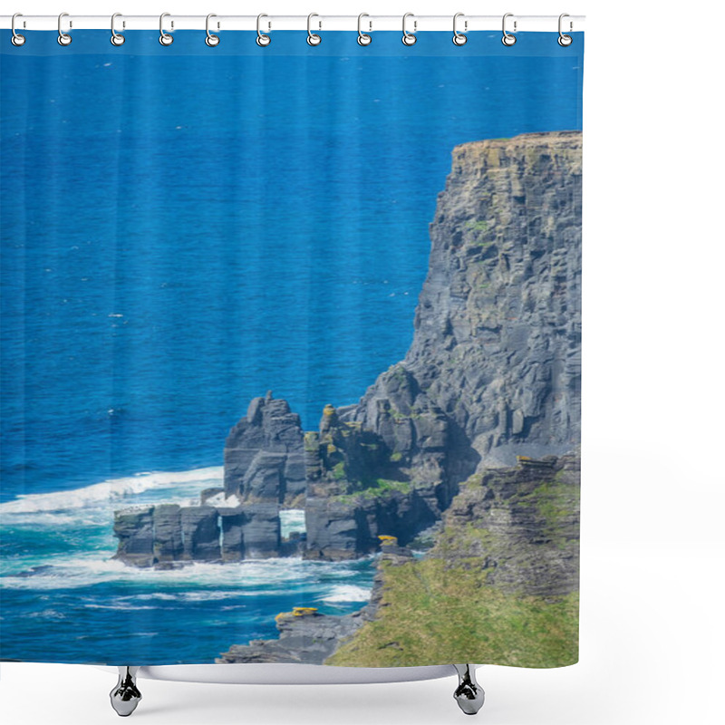 Personality  Walking At The Very Spectacular Cliffs Of Moher, Co Clare, Ireland Shower Curtains