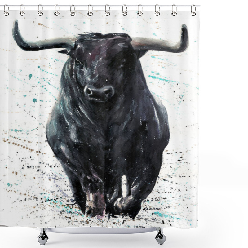 Personality  Watercolor, Buffalo, Bison, Animal, Background, Isolated, Wild, Illustration, Nature, White, Art, Wildlife, Animals, Hand, Texture, Bull, Exotic, Tattoo, Paint, Mammal, West, Painting, Black, American, Decoration, Fashion, Colorful, Bull Shower Curtains