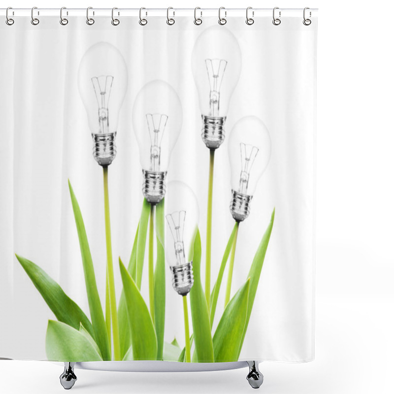 Personality  Tulips With Lamp Bulbs Shower Curtains