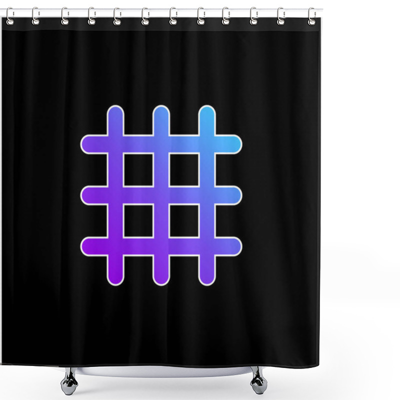 Personality  Big Grid Blue Gradient Vector Icon Shower Curtains