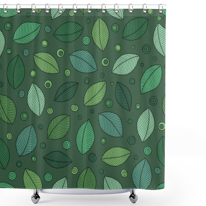 Personality  Beautiful Spring Leaves Seamless Pattern Shower Curtains