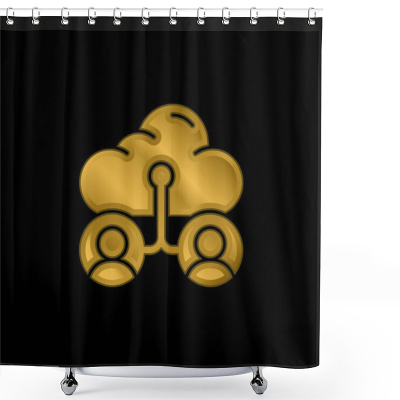 Personality  Accounts Gold Plated Metalic Icon Or Logo Vector Shower Curtains