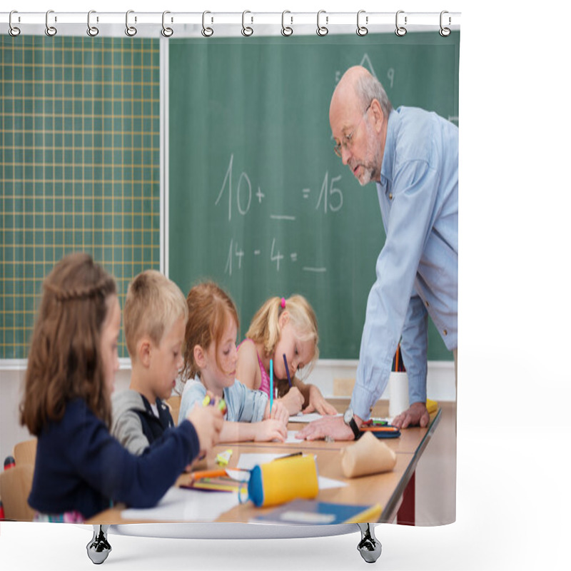 Personality  Elderly Male Teacher In Primary School Shower Curtains