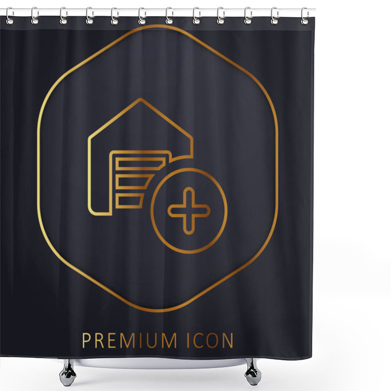 Personality  Add Golden Line Premium Logo Or Icon Shower Curtains