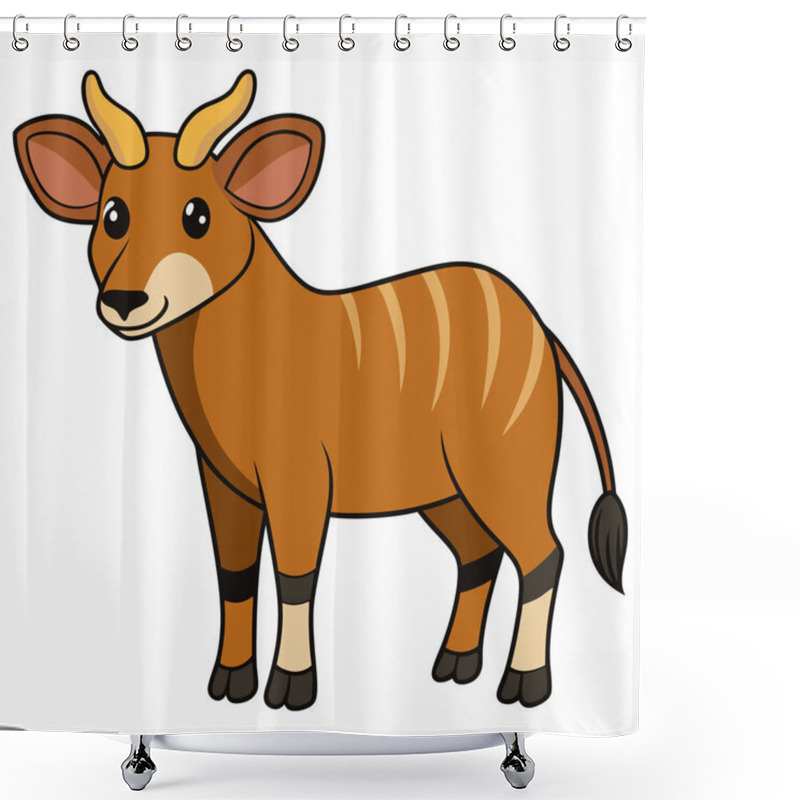 Personality  Ungulates Flat Vector Illustration Style On White Background Shower Curtains