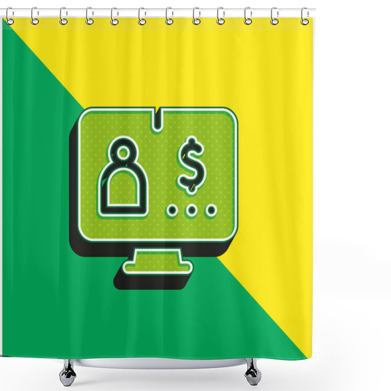 Personality  Bank Account Green And Yellow Modern 3d Vector Icon Logo Shower Curtains