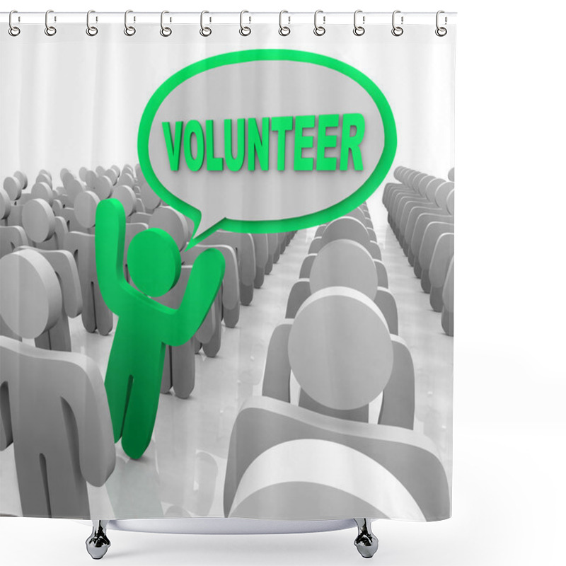 Personality  Volunteer Speech Bubble Person In Helper Crowd Shower Curtains