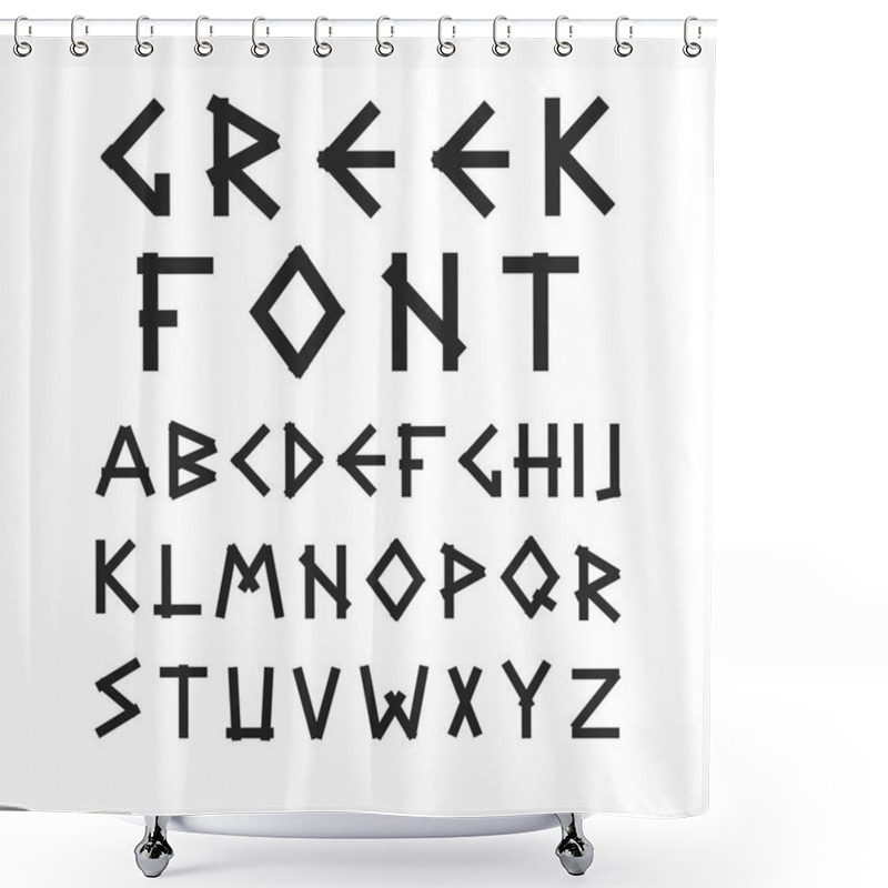 Personality  English Vector Alphabet In Ancient Style. Shower Curtains