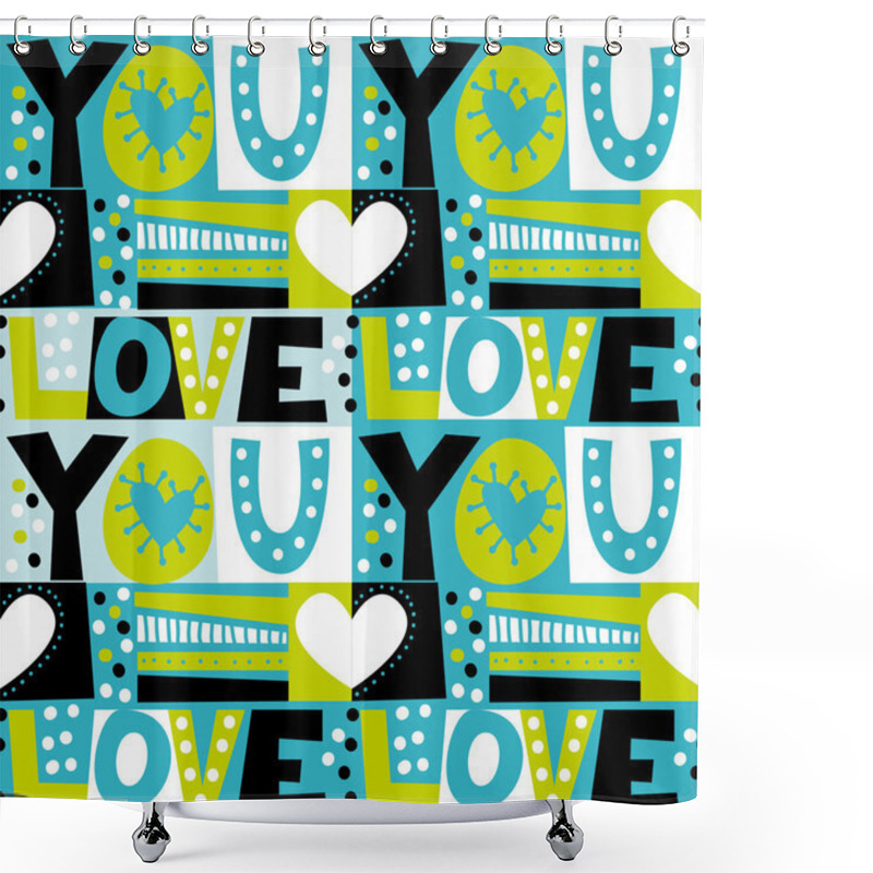 Personality  Abstract Geometric Love Pattern Shower Curtains