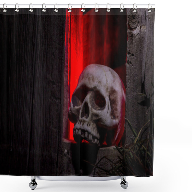 Personality  Halloween Skulls And Decorations Shower Curtains