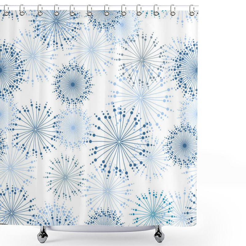 Personality  Vector Seamless Pattern With Stylized Flowers.  Shower Curtains