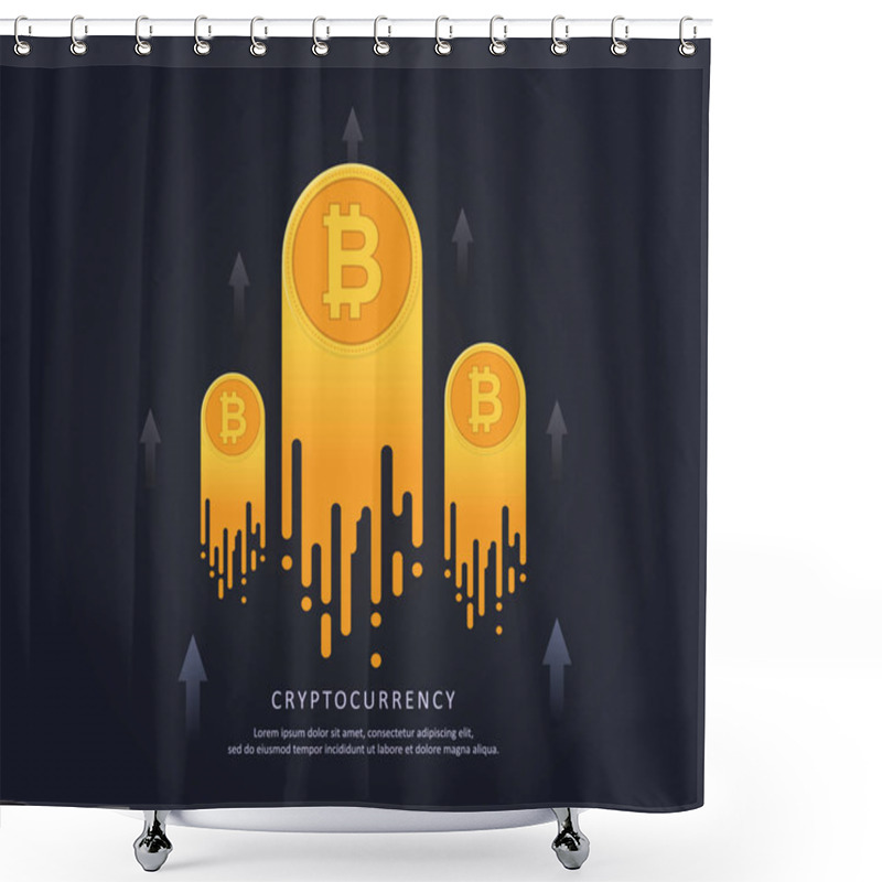 Personality  Blockchain Background Style Collection Stock Shower Curtains