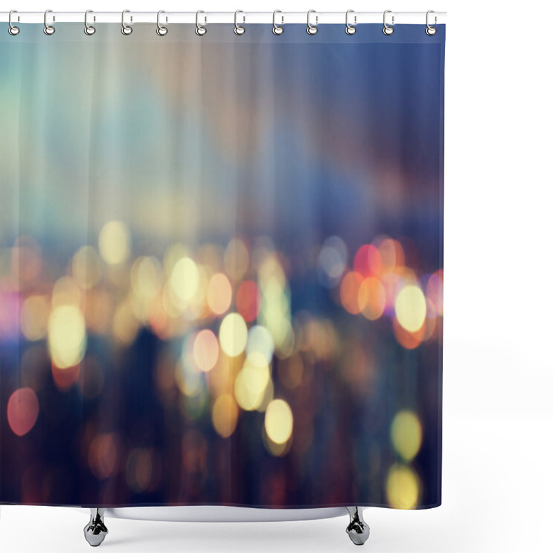 Personality  Blured Lighhts From Peak Victoria, Hong Kong Shower Curtains