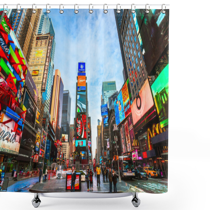 Personality  NEW YORK CITY -MARCH 25: Times Square, Featured With Broadway Th Shower Curtains