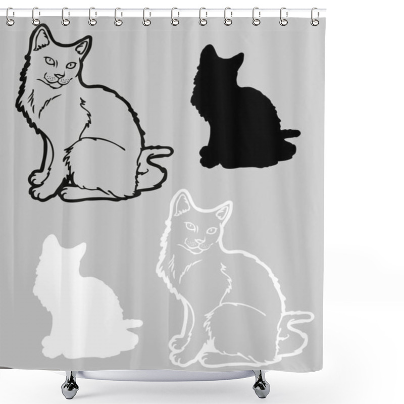 Personality  Cute Cat Shower Curtains